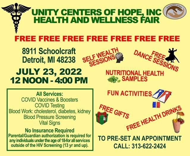 Unity Centers of Hope Health and Wellness Fair