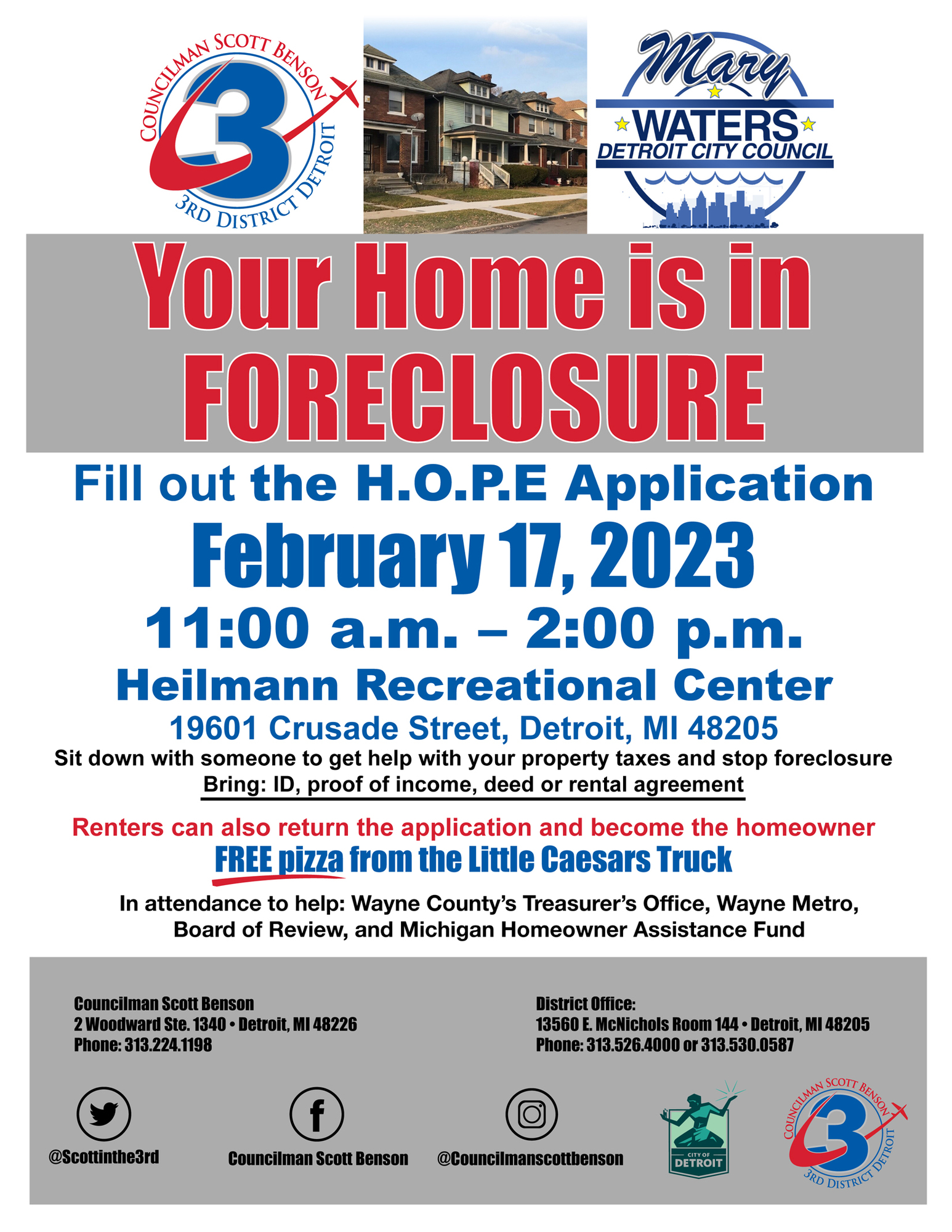 Detroit Taxpayer Resource Fair Feb. 24 & Home Foreclosure H.O.P.E