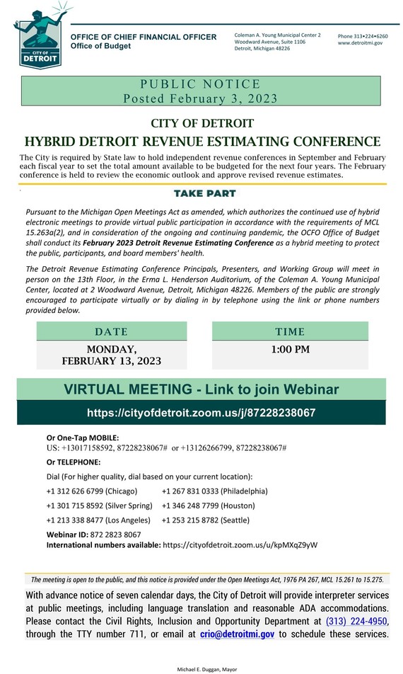 detroit revenue estimating conference