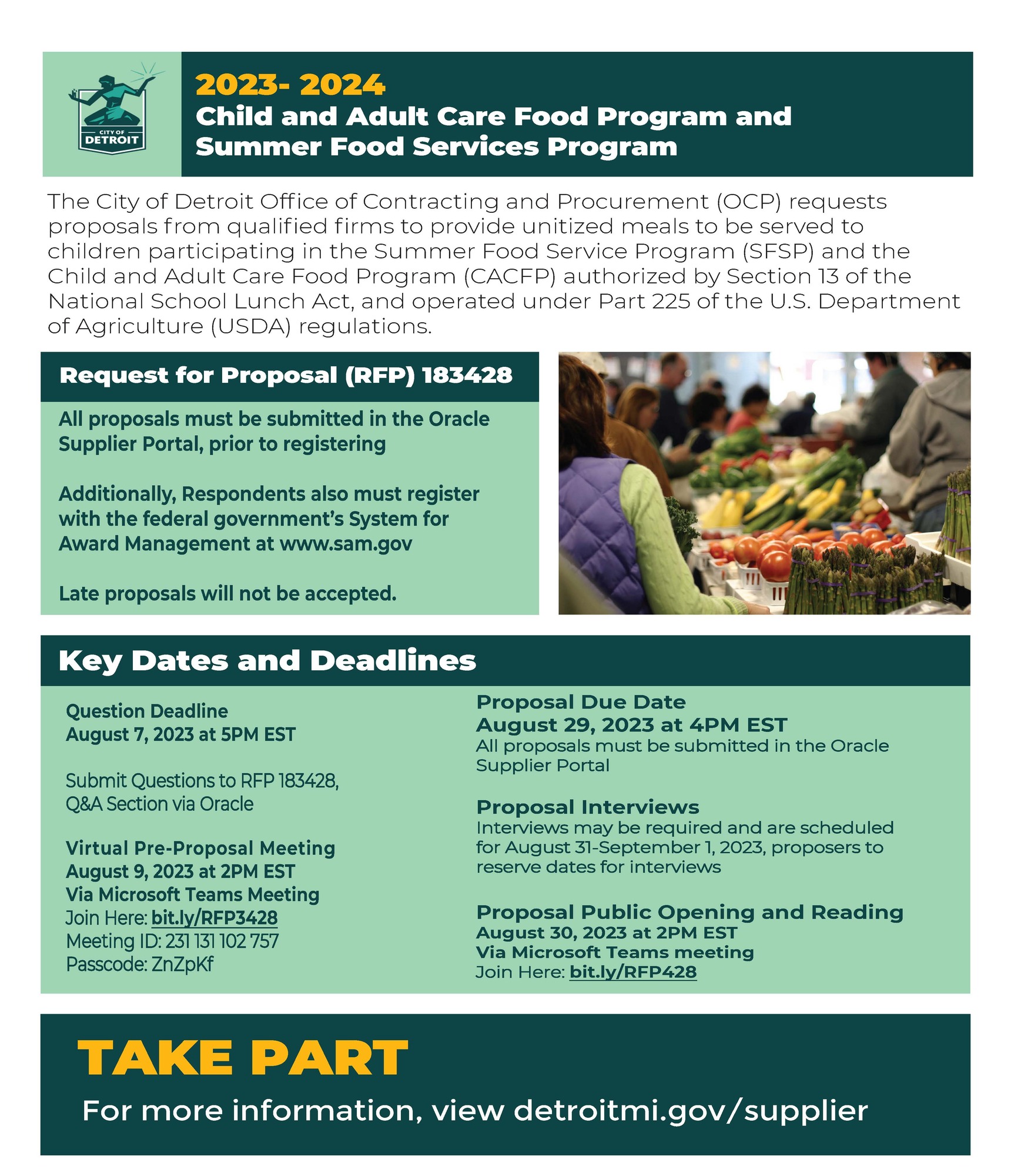 Take Part 20232024 Child and Adult Care Food Program and Summer Food