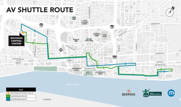 AV Shuttle route map