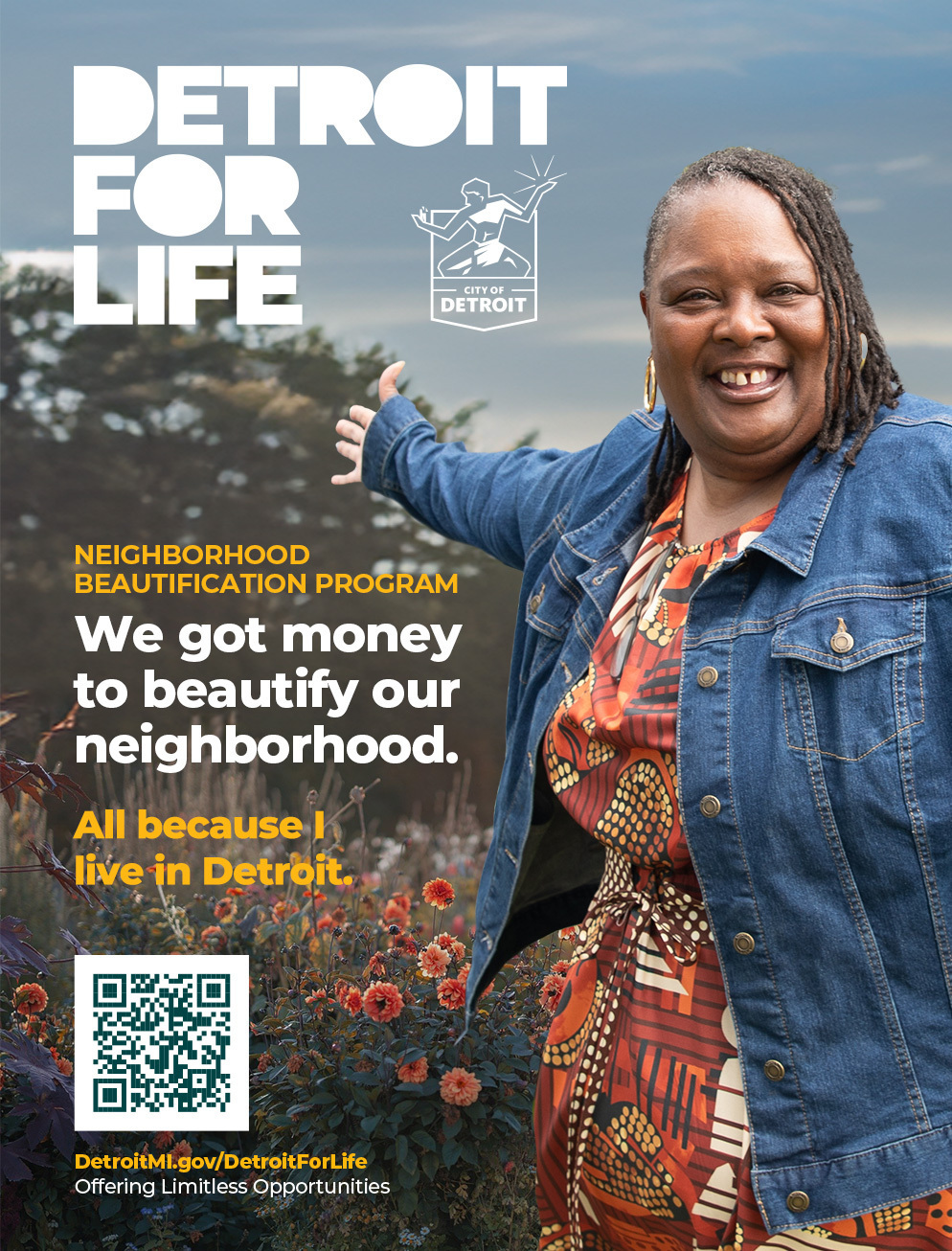 Detroit For Life beautification graphic