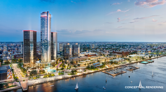 Renaissance Center and East Riverfront Projects Rendering