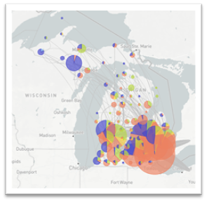 Spread of COVID-19 in Michigan