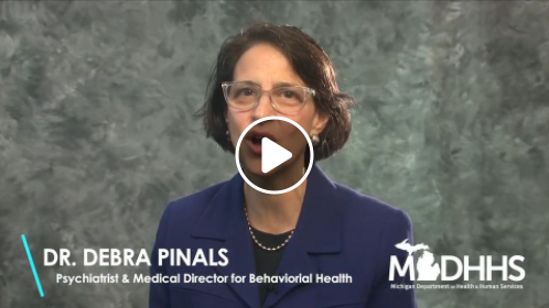 Screenshot of video showing Dr. Debra Pinals giving tips to cope with winter blues