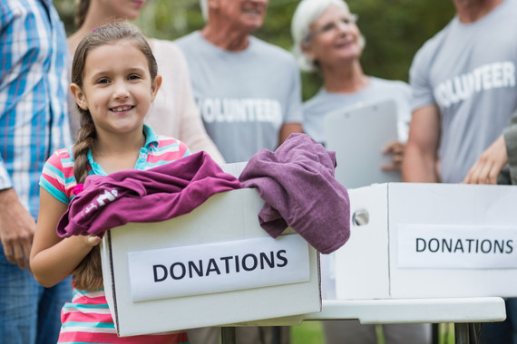 girl collecting donations