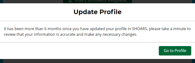 Image showing update profile prompt 