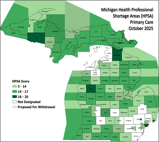 MI HPSA - Primary Care