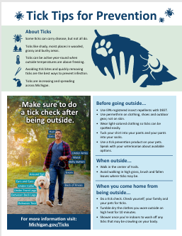 MDHHS Tick Tip Prevention Fact Sheet