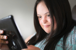 girl on electronic device