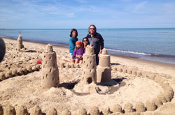 Sandcastles on the beach