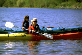 Women kayaking