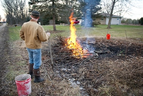 Be safe when burning yard debris. 