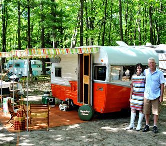 Two vintage campers.