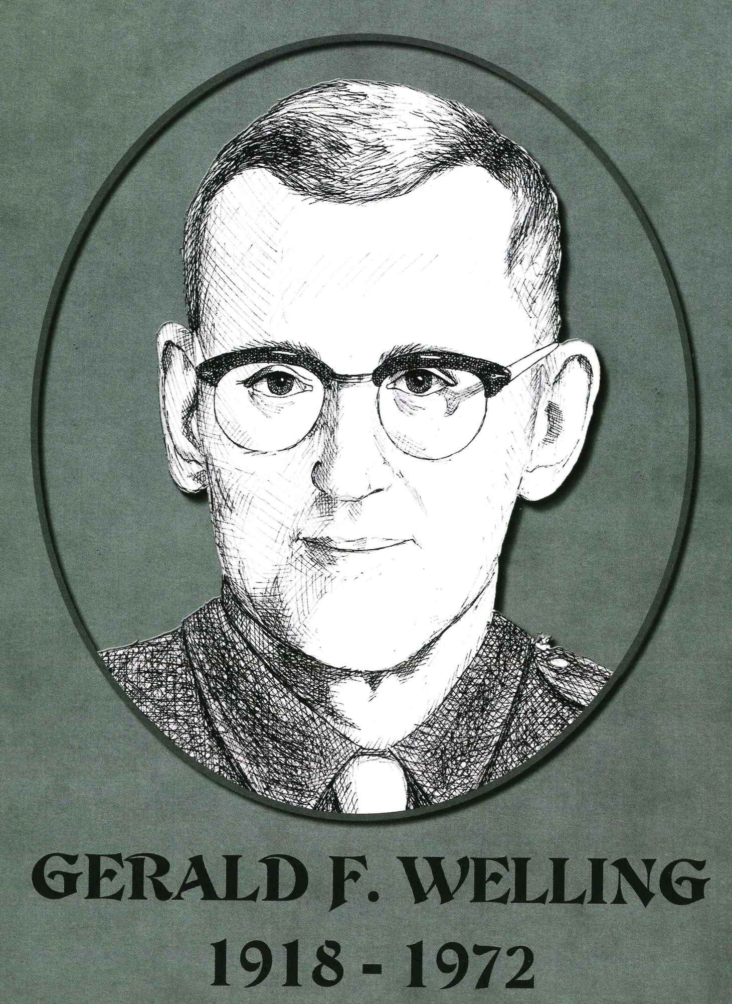 Sketch of Gerald Welling, killed in 1972.