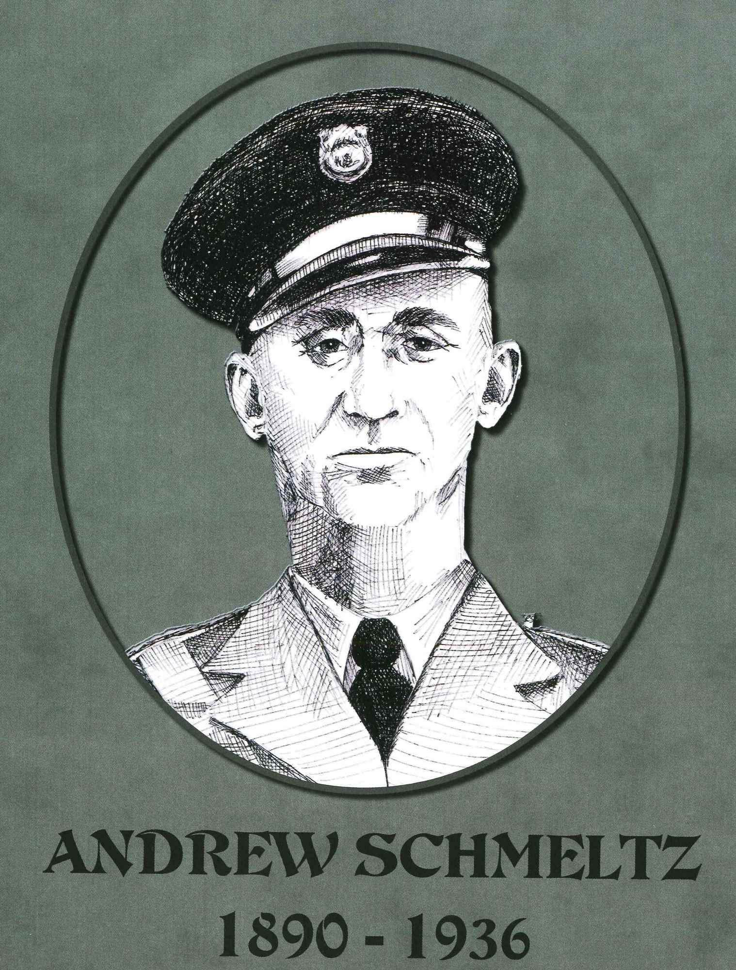 Sketch of Andrew Schmeltz, killed in 1936.