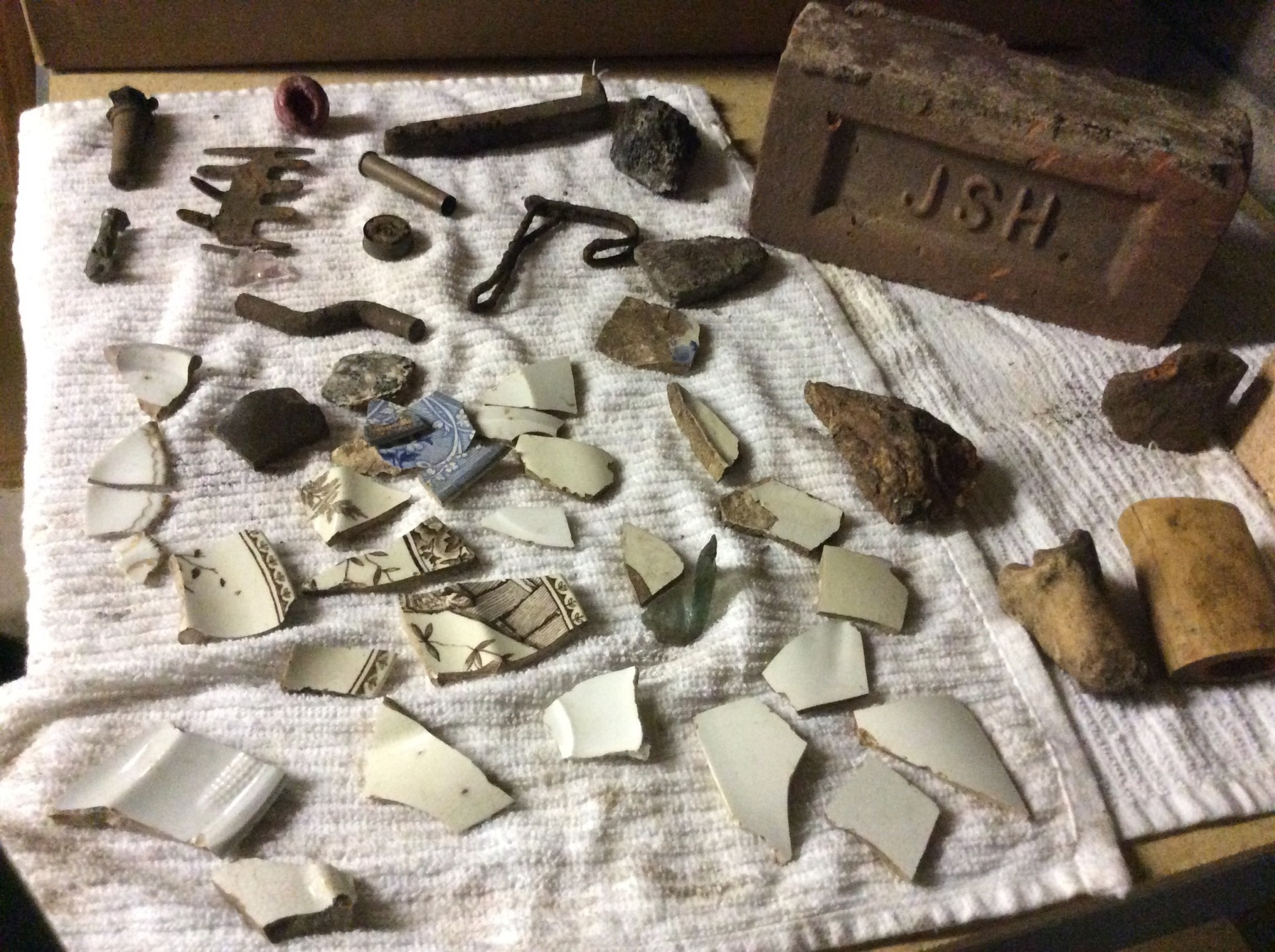 Some of the artifacts found in 2015 while researchers were trenching at the Copper Harbor Range Lights site.