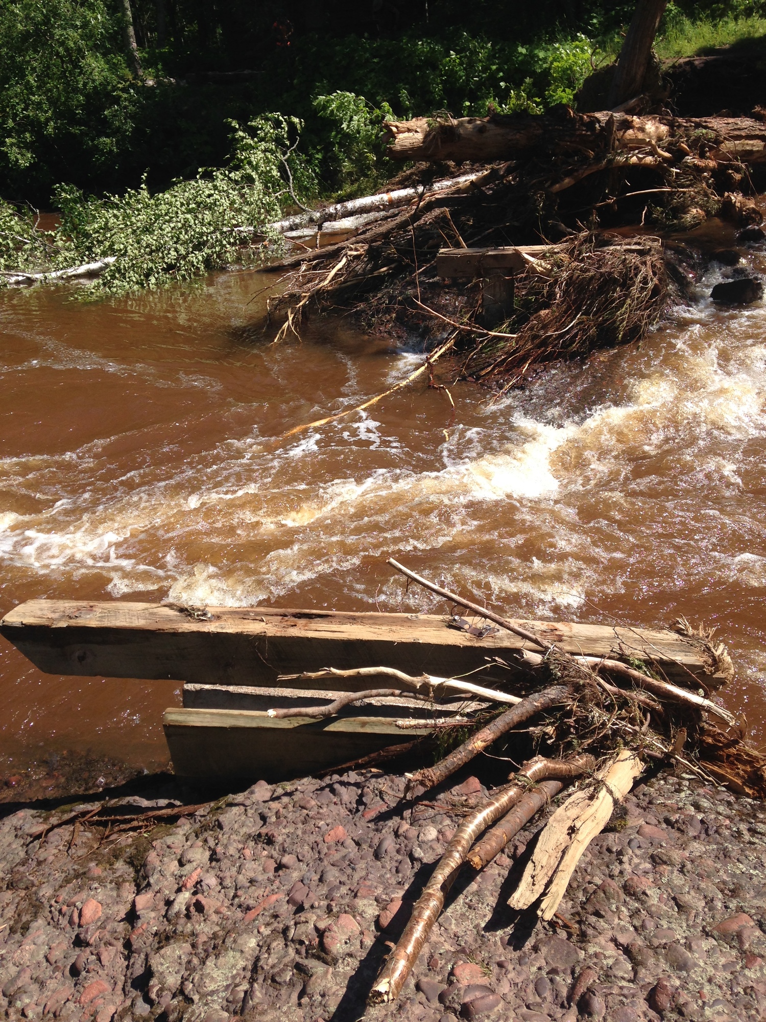  A bridge over the Big Carp River that washed out this week at Porcupine Mountains Wilderness State Park.