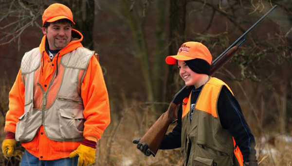 Father and son hunting.
