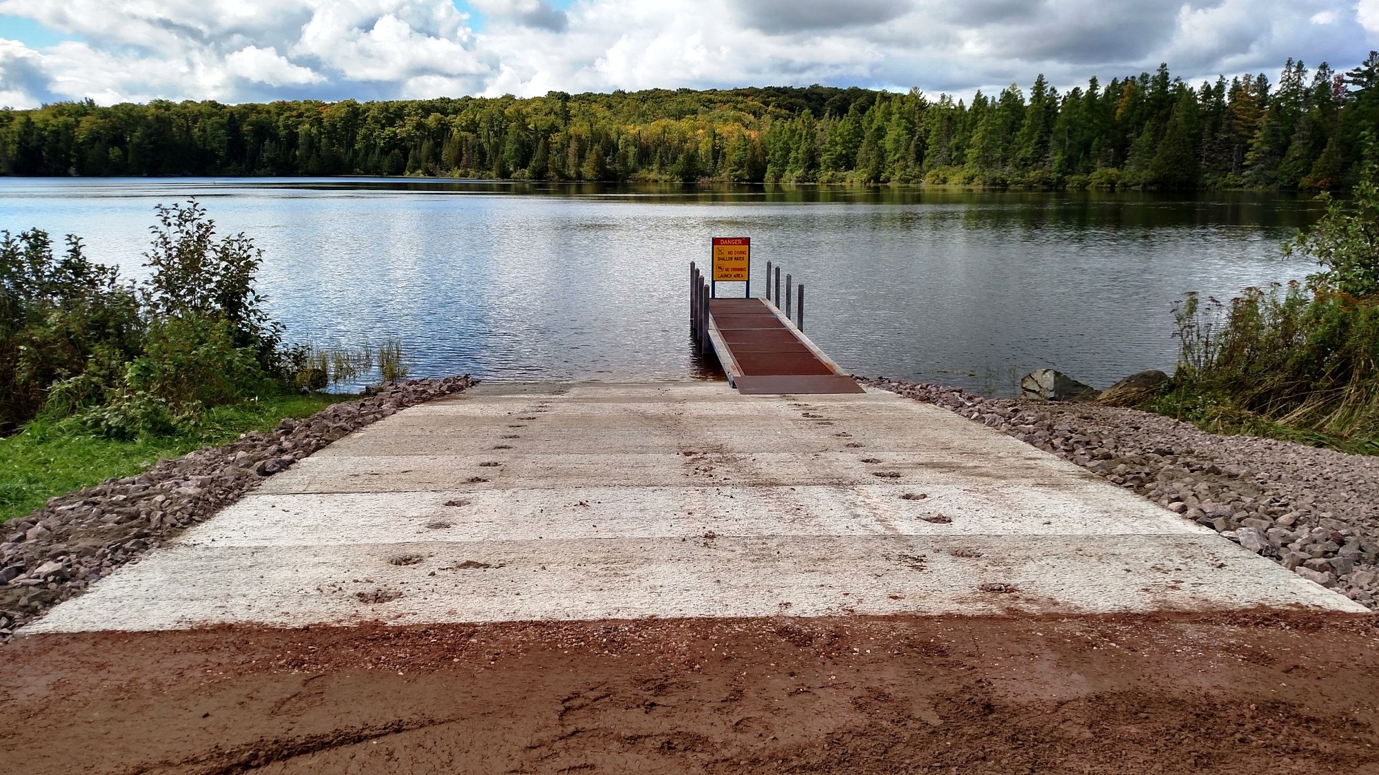 The newly-renovated boating access site at Parent Lake in Baraga County is shown.