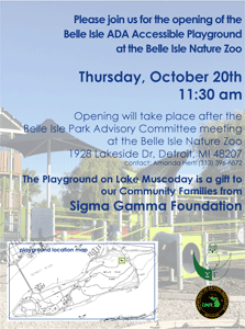 Belle Isle Park playground opening flyer