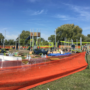 Belle Isle Park accessible playground construction