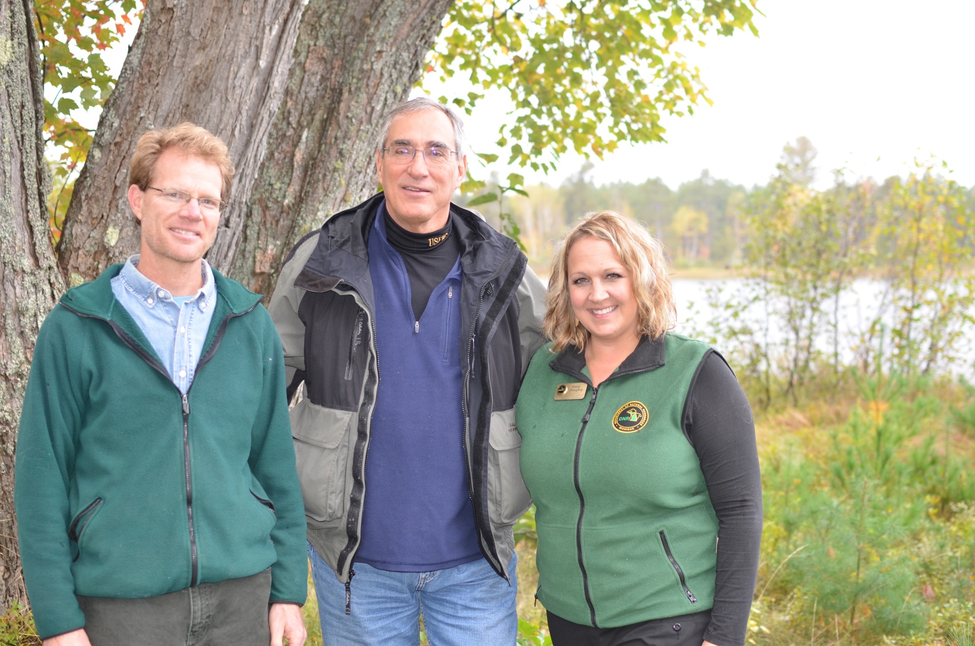 Evan McDonald, executive director of the KLT, Tom Melius, U.S. Fish & Wildlife Service regional director and the DNR's Stacy Welling Haughey.