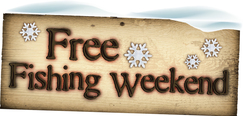 Winter Free Fishing Weekend graphic