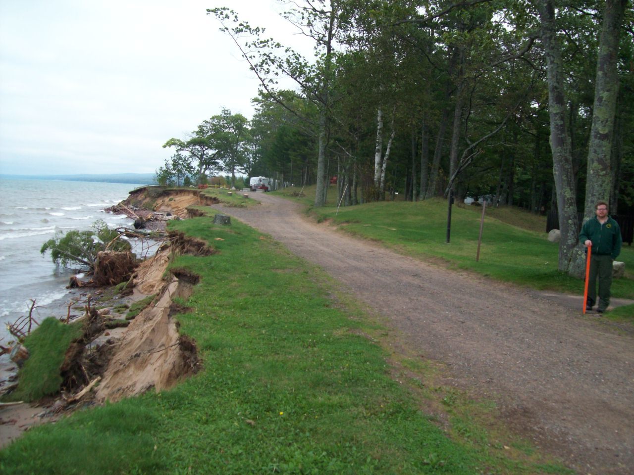 The aftermath of erosion at F.J. McLain State Park in September 2016.
