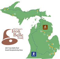 Belle Isle Trail grant recipient map