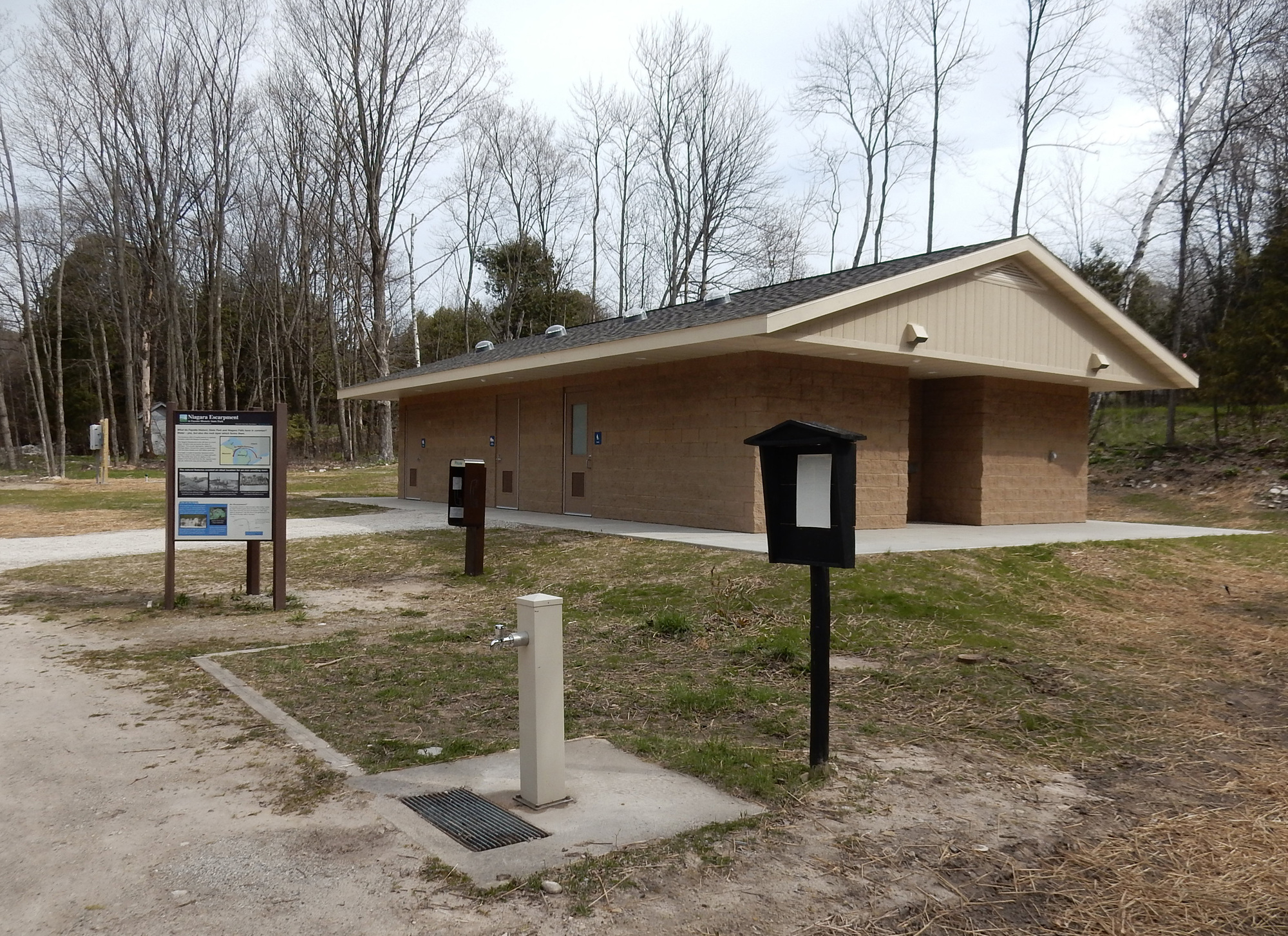 The new toilet/shower building at Fayette Historic State Park in Delta County is shown.