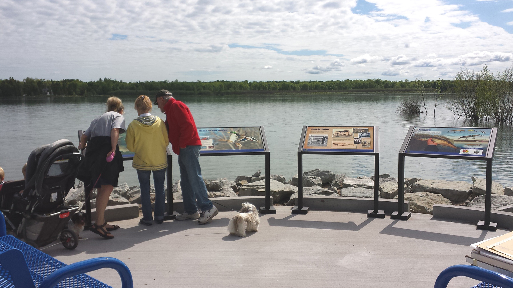 Conely Point Boating Access Site, on the St. Marys River in the Upper Peninsula, features displays that help visitors learn.