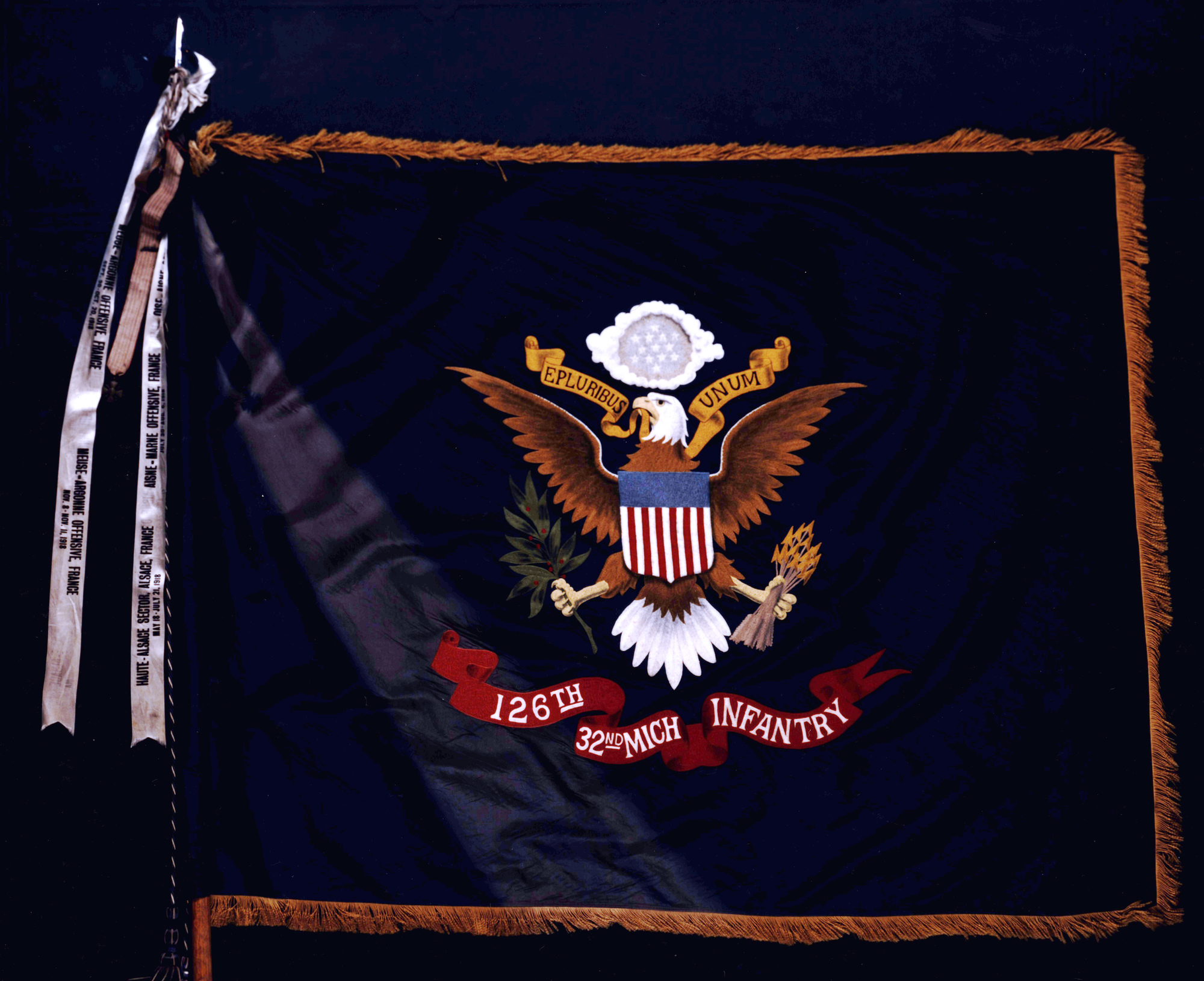The World War I flag of the 126th Infantry.