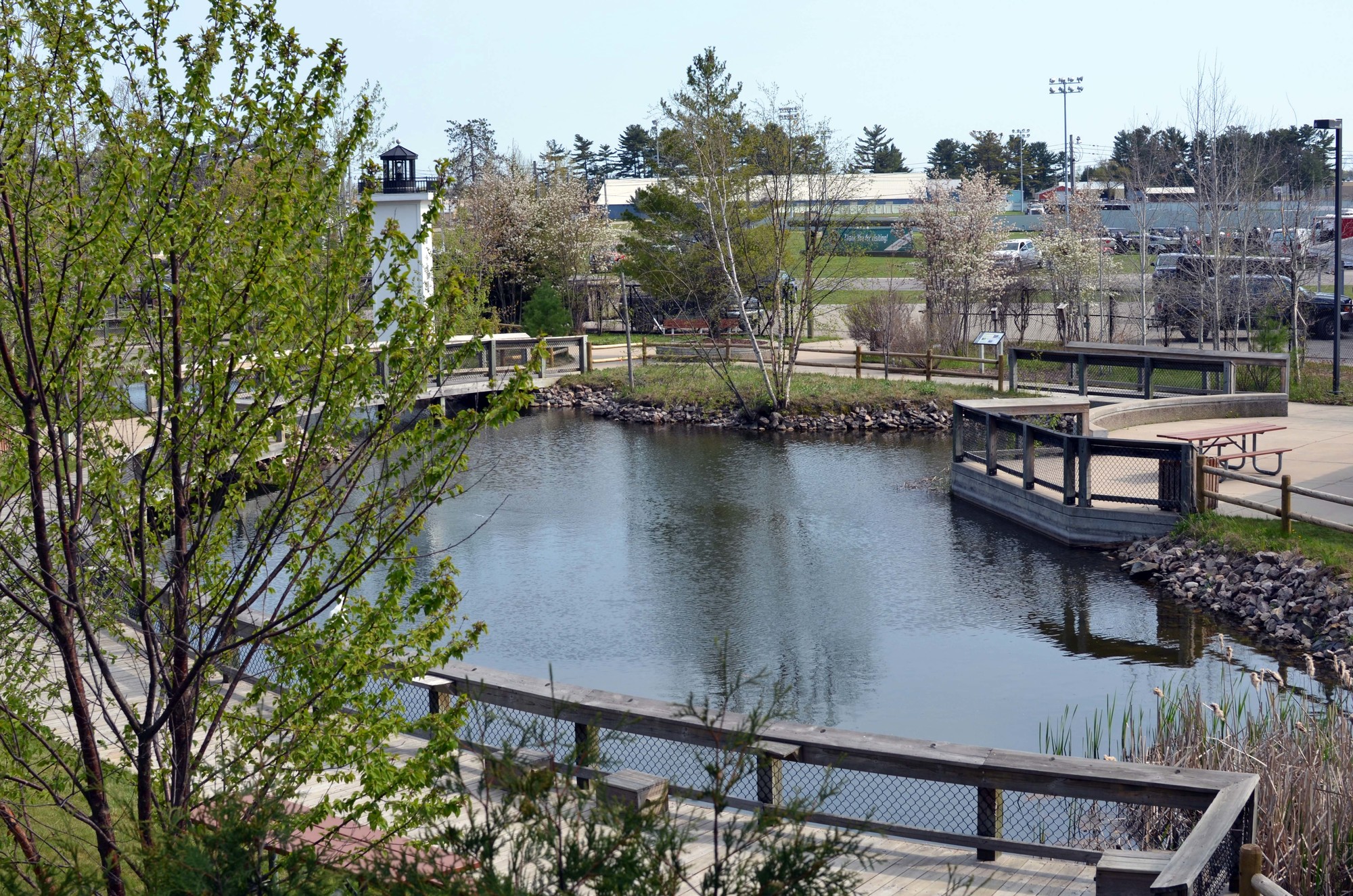 The Michigan Department of Natural Resources Pocket Park is located in Escanaba on the Upper Peninsula State Fairgrounds.