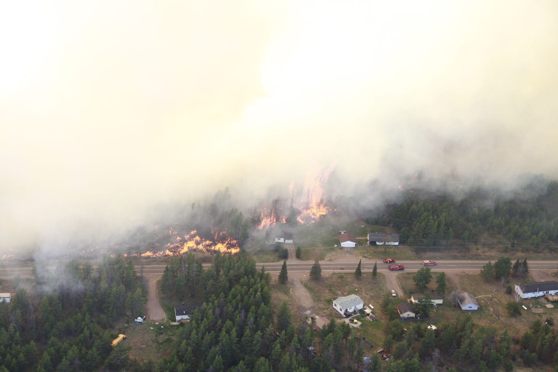 The Black River Falls Fire consumed several structures along Marquette County Road 581.