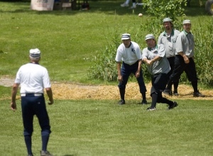Walker Wheels vintage base ball team playing