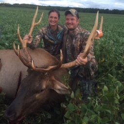 Emily Schaff with elk she harvested