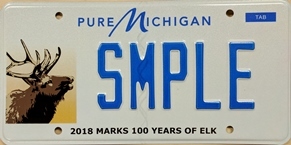 license plate with image of elk and 2018 marks 100 years of elk