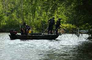 DNR fisheries staff conducts sampling of the fish communities
