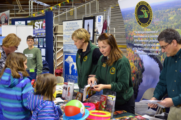 DNR staffers at a previous Boat, Sport and RV Show in Marquette.