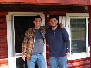 Jeff and James Pepin at the fishing cabin in Houghton County.