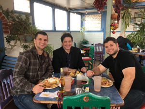 Jeff, John and James Pepin out for a southwestern-style lunch together in New Mexico.