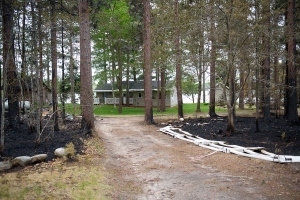 driveway of a home that acted as a fire buffer