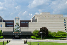 The east wing of the Michigan LIbrary and Historical Center as viewed from the circle drive