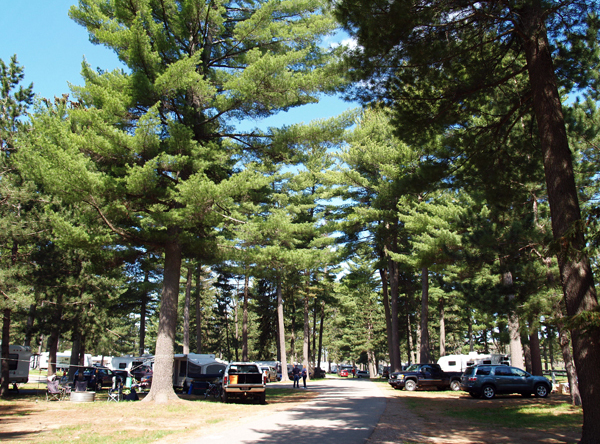 A view of the modern campground at Van Riper State Park in Marquette County is shown.