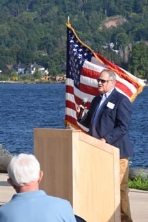 Jon Allan, director of Michigan’s Office of the Great Lakes, talks at the Aug. 10 dedication ceremony at the Great Lakes Research Center in Houghton.