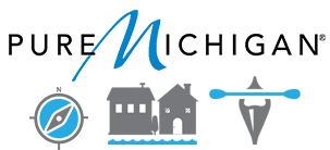 Pure Michigan Trail and Trail Town logo and graphic
