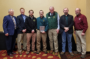 DNR and NWTF representatives pose with award winner Brian Piccolo