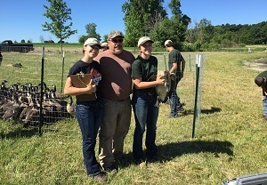 Three DNR seasonal state workers helping with Wildlife Division's goose-banding effort