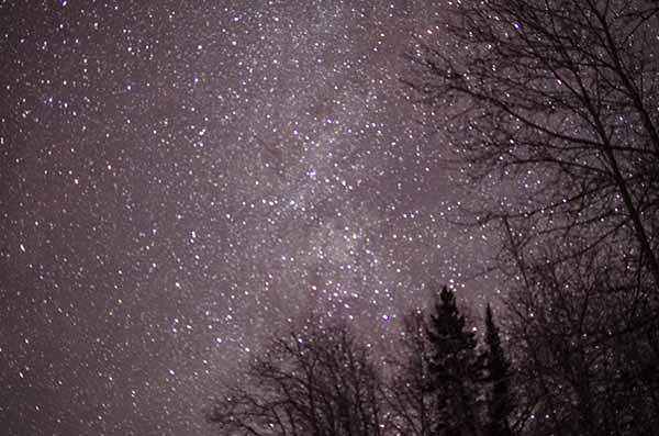 An Upper Peninsula winter nighttime sky.